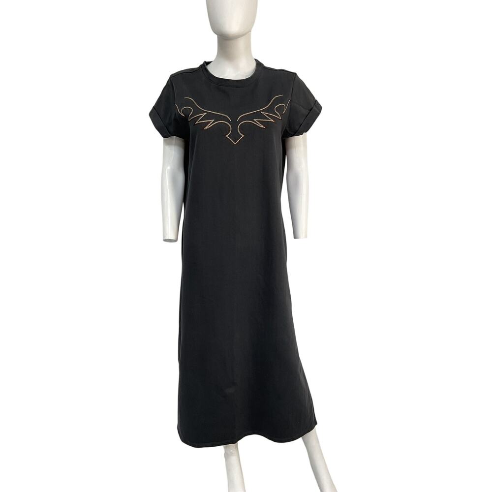 Allsaints Washed Black Randal Anna Dress Size 10 - Picture 2 of 5